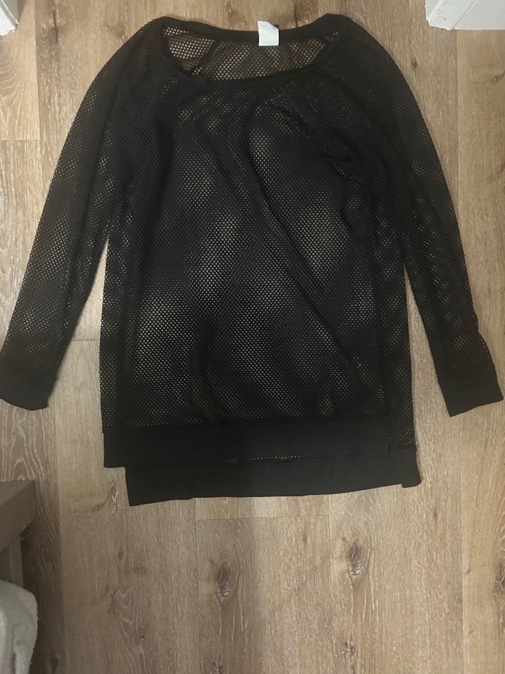 Becca Womens Swim Cover Up Dress Size Large Black Fishnet Mesh NEW
